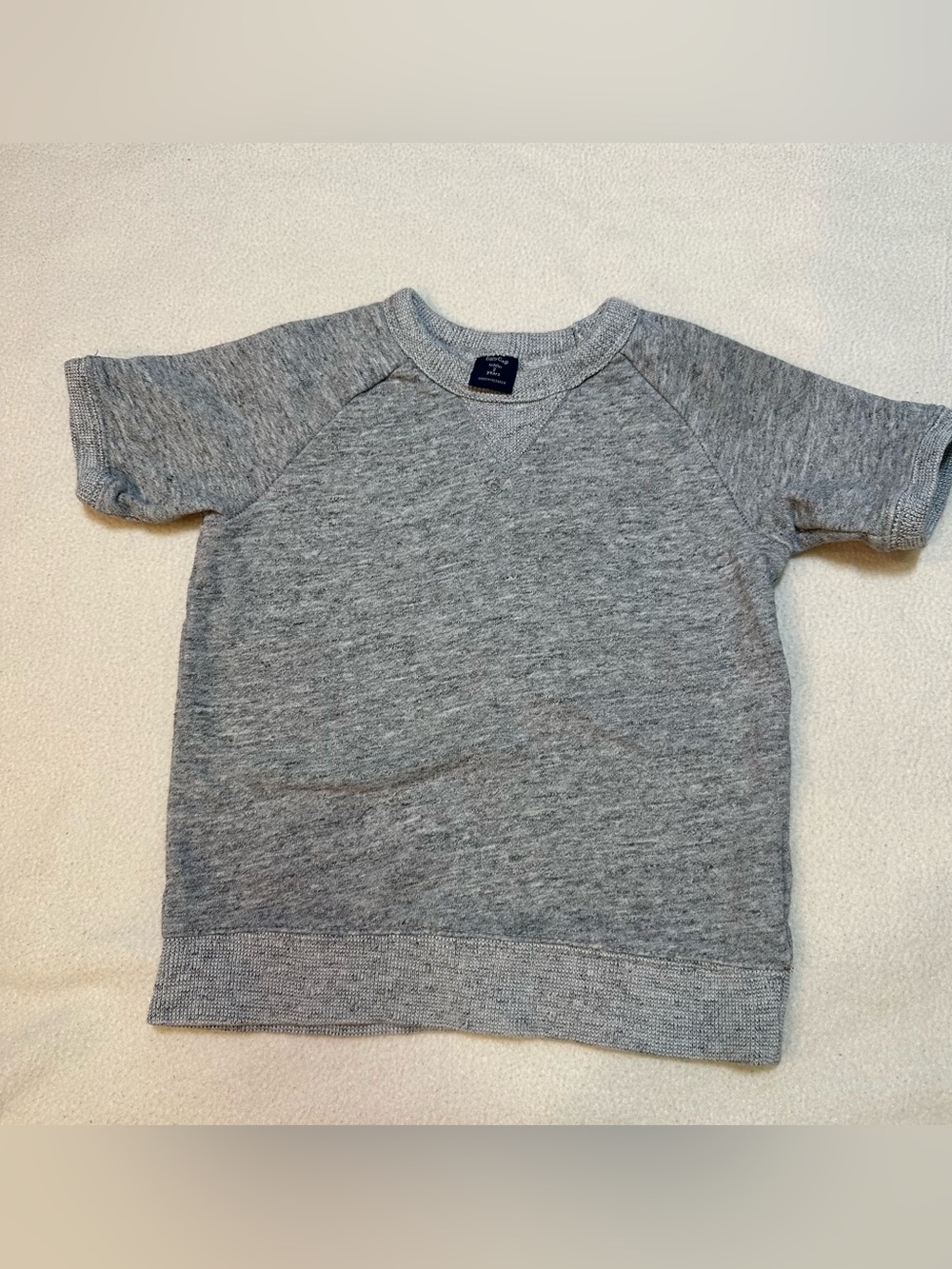 GAP Kids Short-Sleeve Crewneck Sweatshirt - Gray Heather